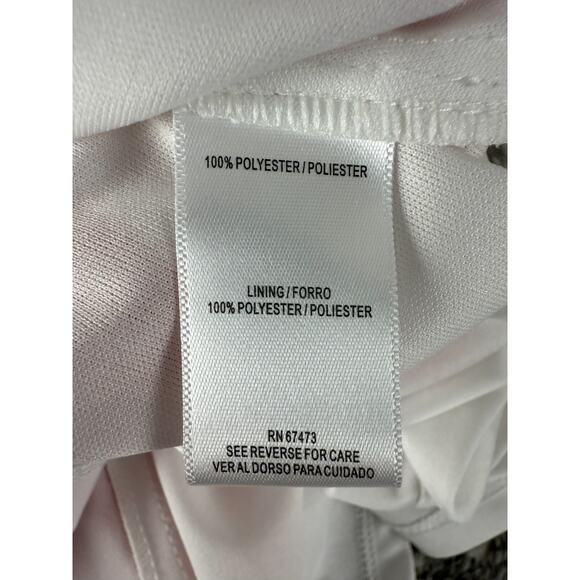 Danny Nicole Size 6 Geometric Lace Mini Fit Flared Dress Pink Sleeveless Lined - Picture 9 of 11